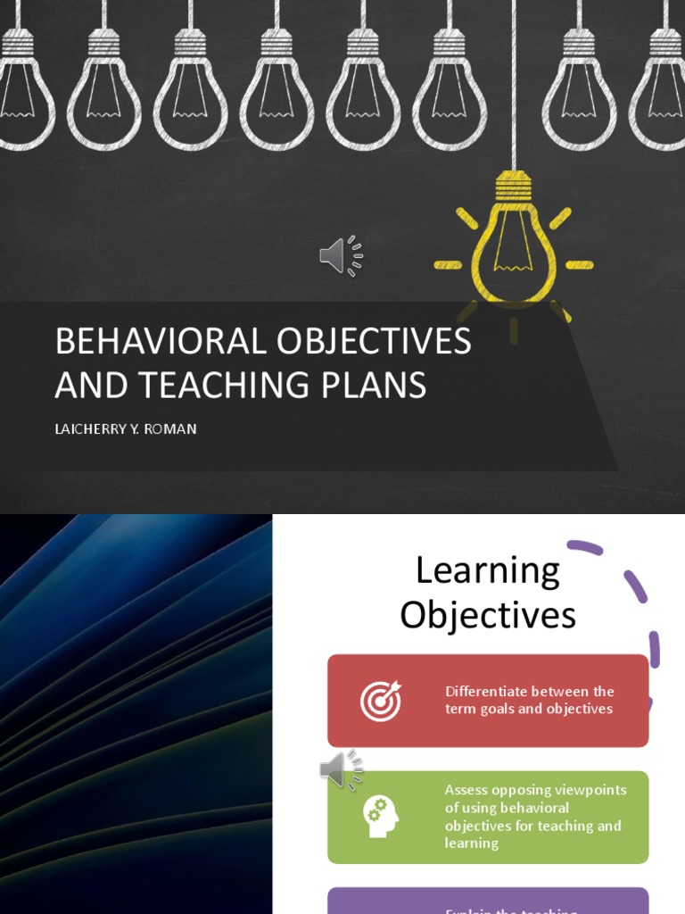 Behavioral Objectives in Teaching Plans | PDF | Learning | Attitude ...