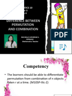 Difference Between Permutation and Combination: Mathematics 10 Quarter 3 Week 4