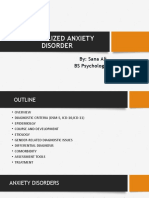 Generalized Anxiety Disorder: By: Sana Ali BS Psychology