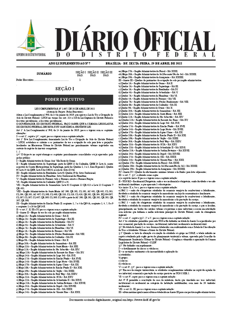 Dodf 007 29042022 Suplemento PDF Planejamento urbano Urbanismo