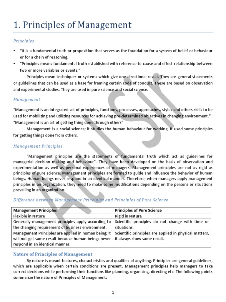 Significance Of Management Pdf Notes