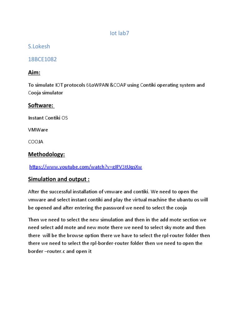 Iot Lab7 S.Lokesh 18BCE1082 | PDF | Technology & Engineering