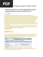 Save Reload A Backup Version of Table T512W
