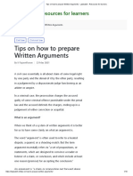 Tips On How To Prepare Written Arguments - Lawwatch - Resources For Learners