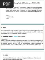 Install & Setup Android Studio Java JDK & SDK