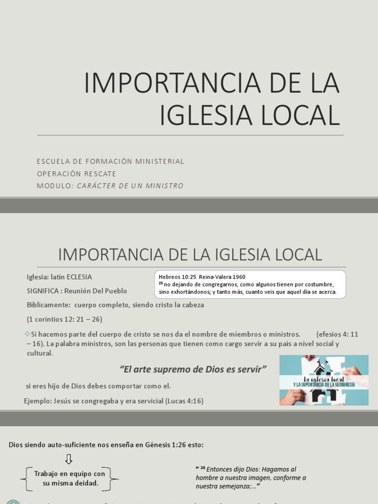 Importancia de La Iglesia Local PDF Cristo (título) Religiones abrahámicas