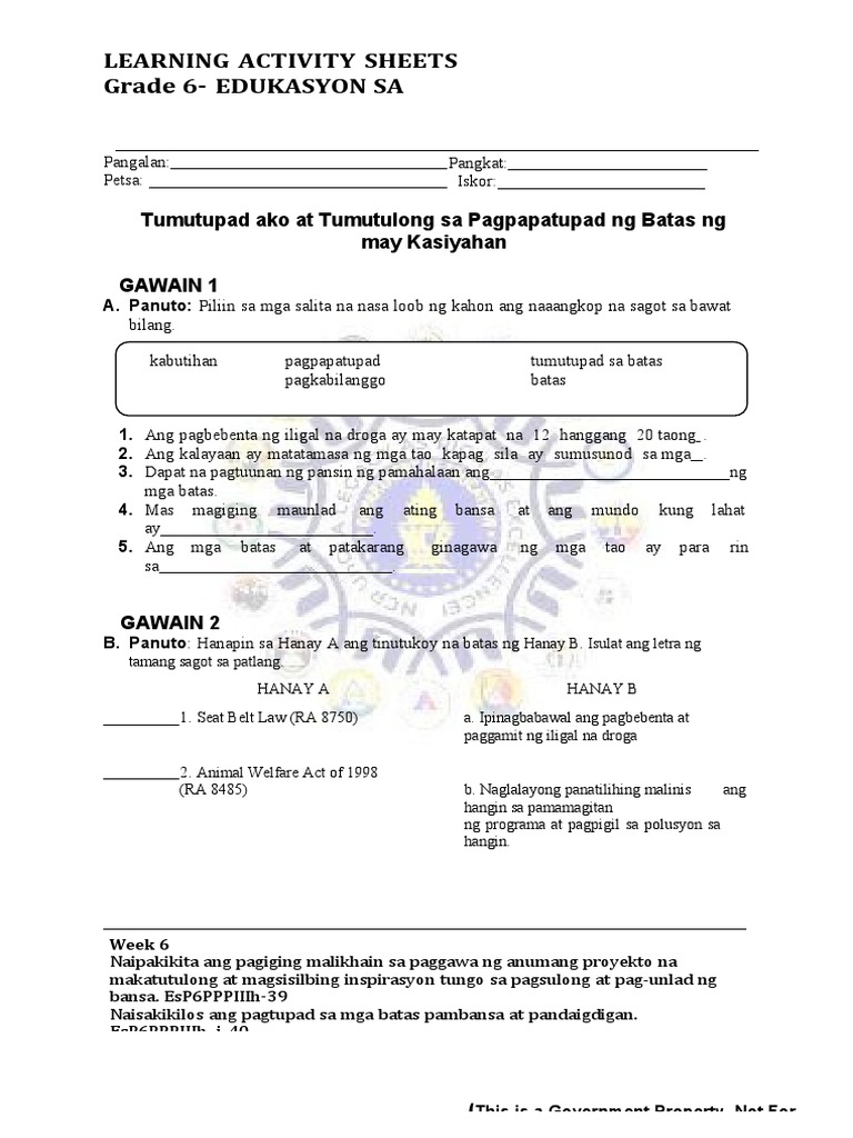 Esp 6 Q3 Las 4 | PDF