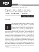 A Complexidade Para Luhmann