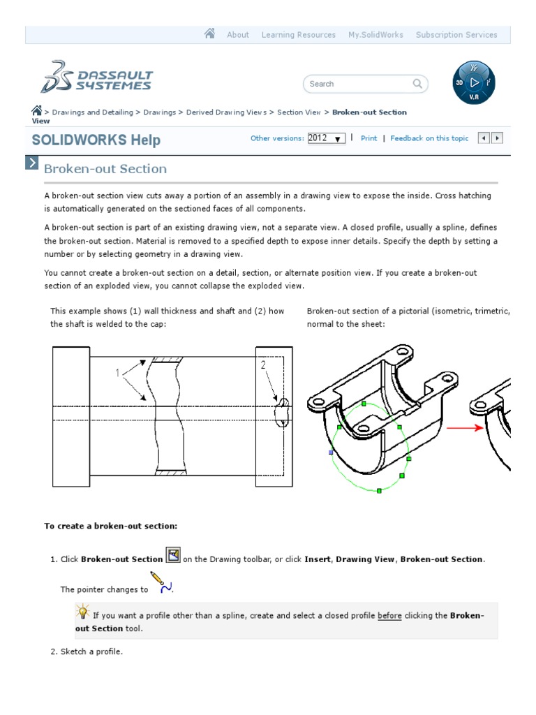 SOLIDWORKS Broken-out Section Guide | PDF