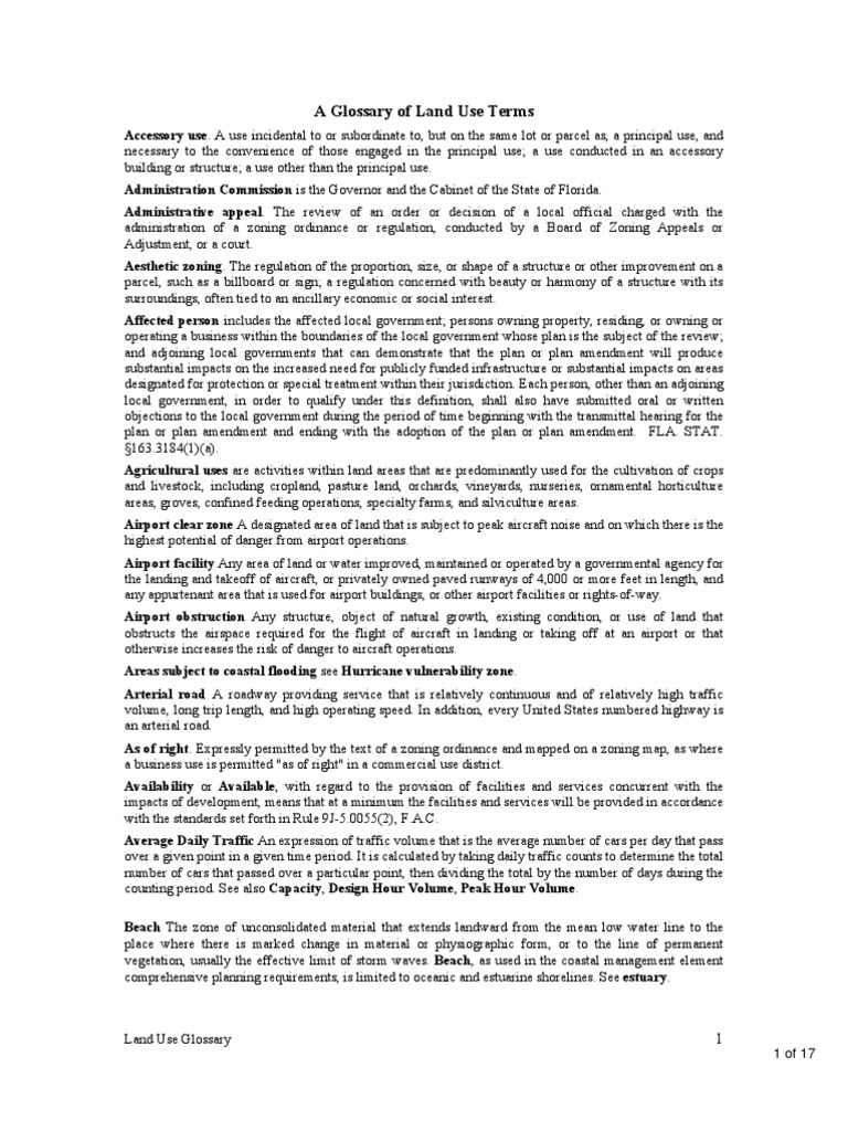 Understanding Land Use A Comprehensive Glossary of Key Terms Related to Planning, Zoning, and
