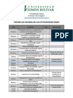 Cronograma y Plan de Evaluación Fisiopatología Vegetal 2022-1