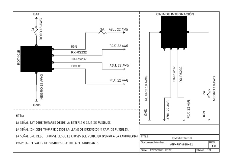 BAT Caja de Integración: Title: Document Number: Dms Rdt401B | PDF