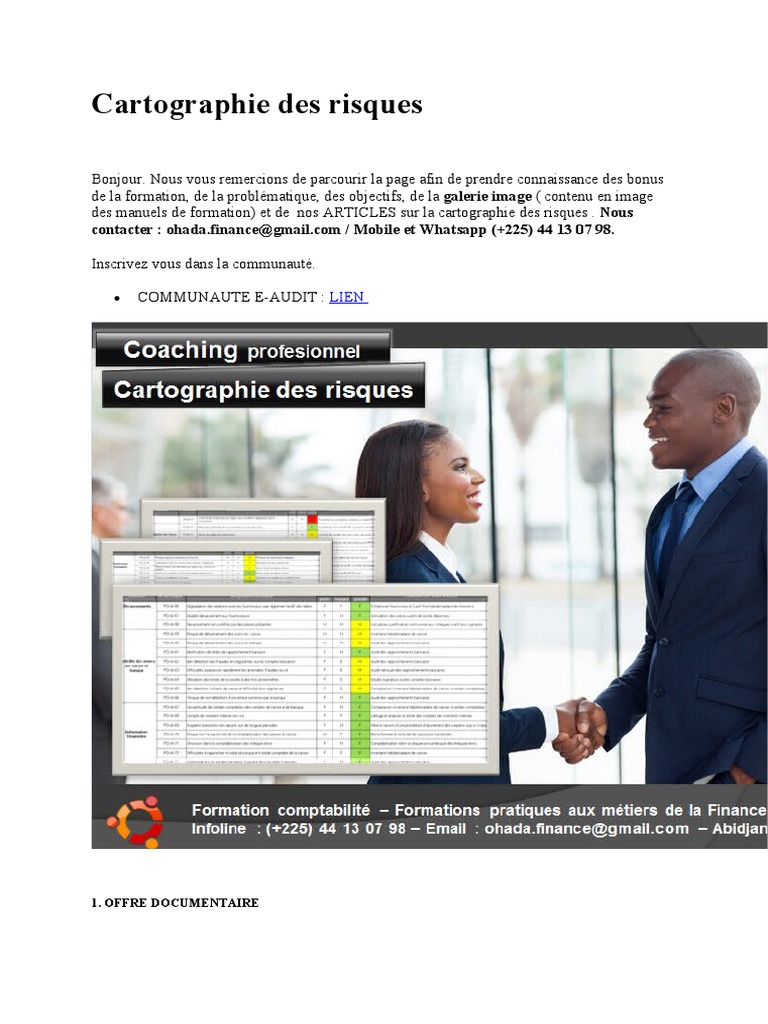 Formation sur la cartographie des risques | PDF | Risque | Gestion des ...