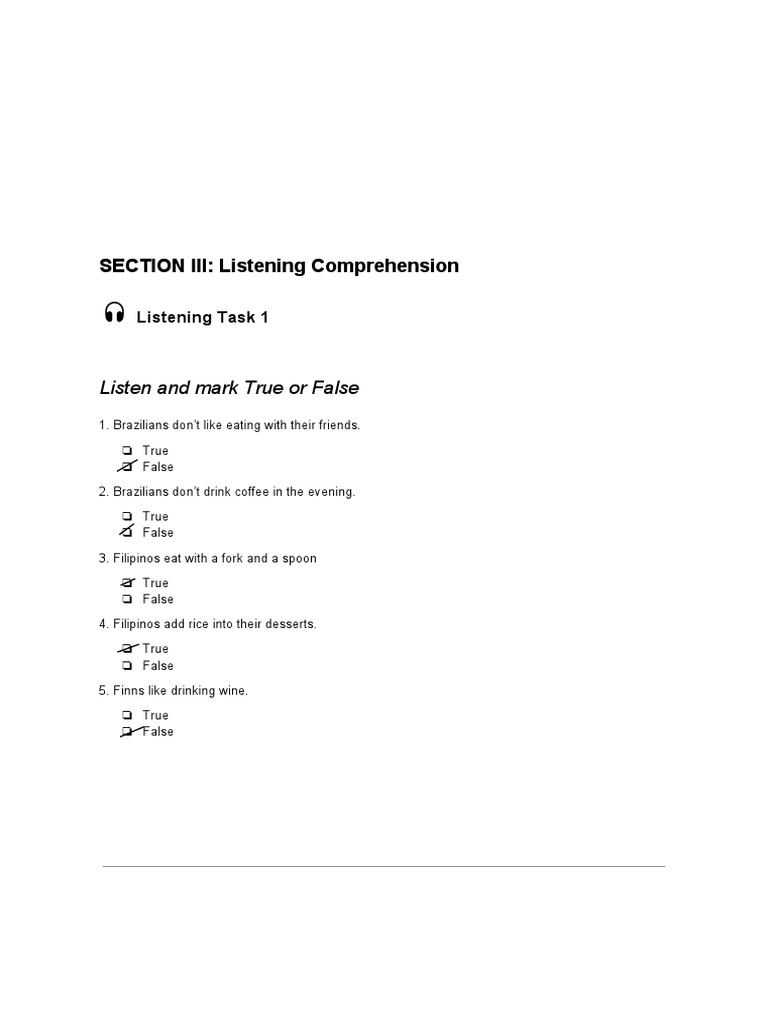 Test Listening | PDF | Sports & Recreation | Cooking, Food & Wine