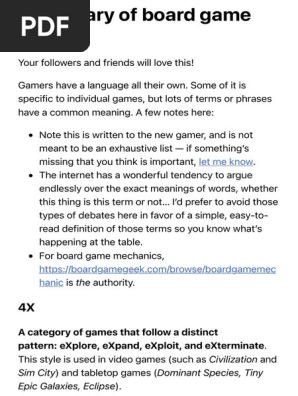 A glossary of board game terms - Entro Games by Chris Backe