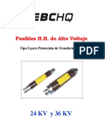 Fusibles H.H. de Alto Voltaje. Tipo S para Protección de Transformadores. 24 KV y 36 KV