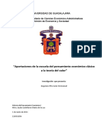 Aportaciones de la escuela clasica a la teoria objetiva y subjetiva del valor