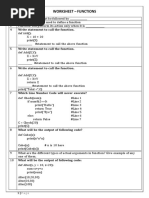 Function Worksheet