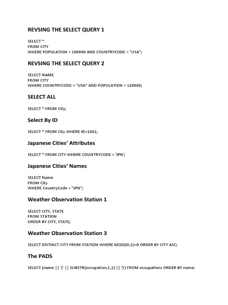 Hackerrank Solution PDF Databases Information Retrieval