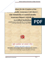 Internal Quality Assurance Cell (IQAC) and Submission of Annual Quality Assurance Report (AQAR) by Accredited Institutions