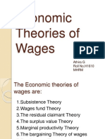 Economic Theories of Wages: Athira G Roll No.H1610 MHRM