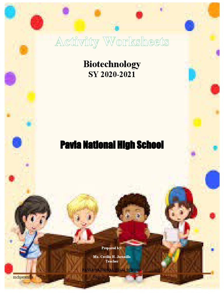 Biotech Activity Worksheets For 1st Grading PDF Meiosis Mitosis