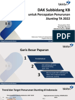 DAK Subbidang KB Untuk Percepatan Penurunan Stunting TA 2022 Sekretaris Utama Badan Kependudukan Dan Keluarga Berencana Tapiv Agus Rayanto