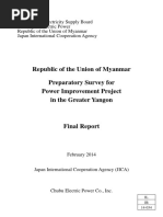 Republic of The Union of Myanmar Preparatory Survey For Power Improvement Project in The Greater Yangon