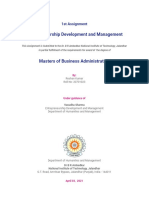 1st Assignment Entrepreneurship Development and Management