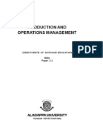 Production and Operations Management: Alagappa University