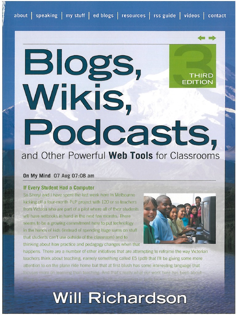 Will Richardson - Blogs Wikis Podcasts and Other Powerful Web Tools For ...