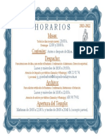 Horario Invierno 2021-2022