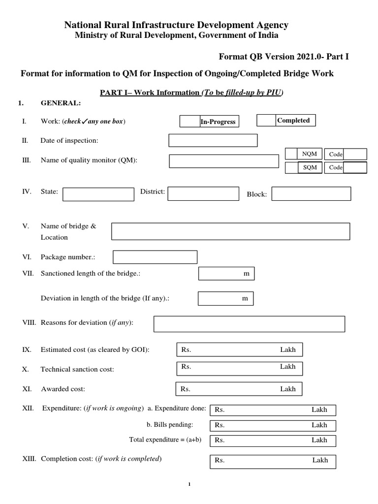 Bridge Inspection Report Format 2021 | PDF | Concrete | Structural ...