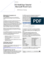 IEEE Math Typesetting Guide For MS Word Users