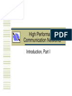 High Performance Communication Networks: Introduction, Part I