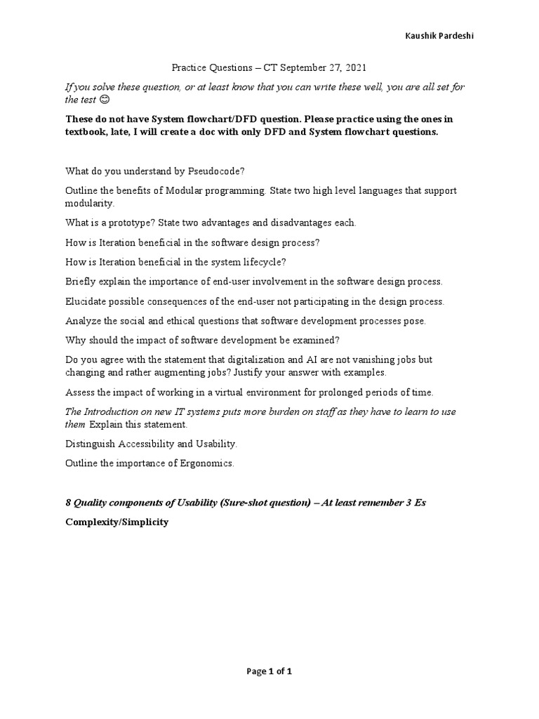 Practice Questions for CT Exam Preparation | PDF