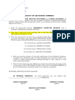 Affidavit of Adjoining Owners Cresencia Infante