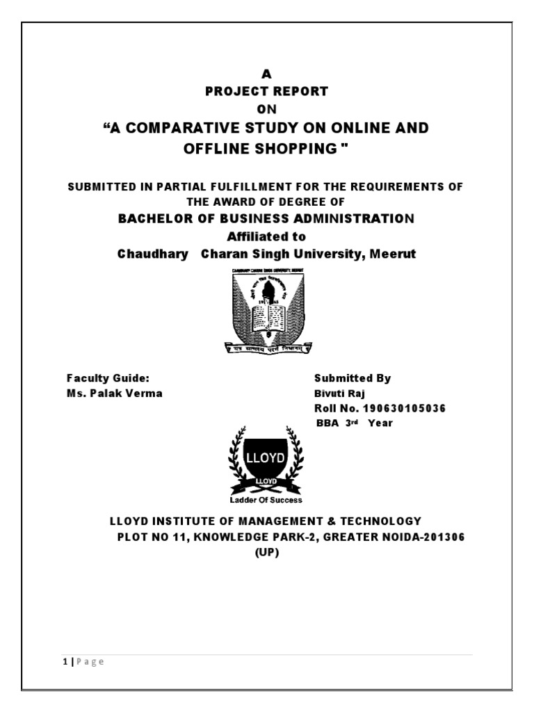 Comparative Study of Online vs Offline Shopping | PDF | Online Shopping ...