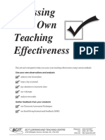 Assessing Your Own Teaching Effectiveness