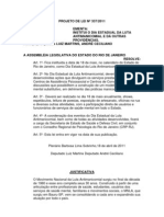 Projeto de Lei nº 337/2011 - Institui o dia da luta antimanicomial