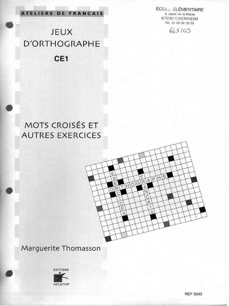JOCATOP Jeux D 39 Orthographe CE1 PDF