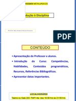 Introdução aos Processos Metalúrgicos