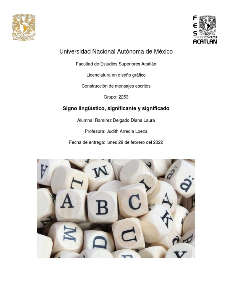 Signo Lingüístico, Significante y Significado | PDF | Lingüística ...
