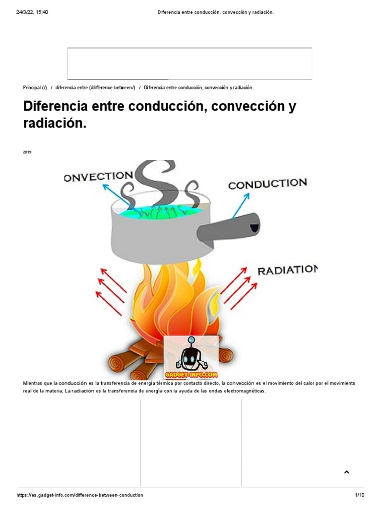 Diferencia Entre Conducción, Convección y Radiación | PDF | Conduccion ...