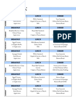 Weekly meal plan with breakfast lunch and dinner