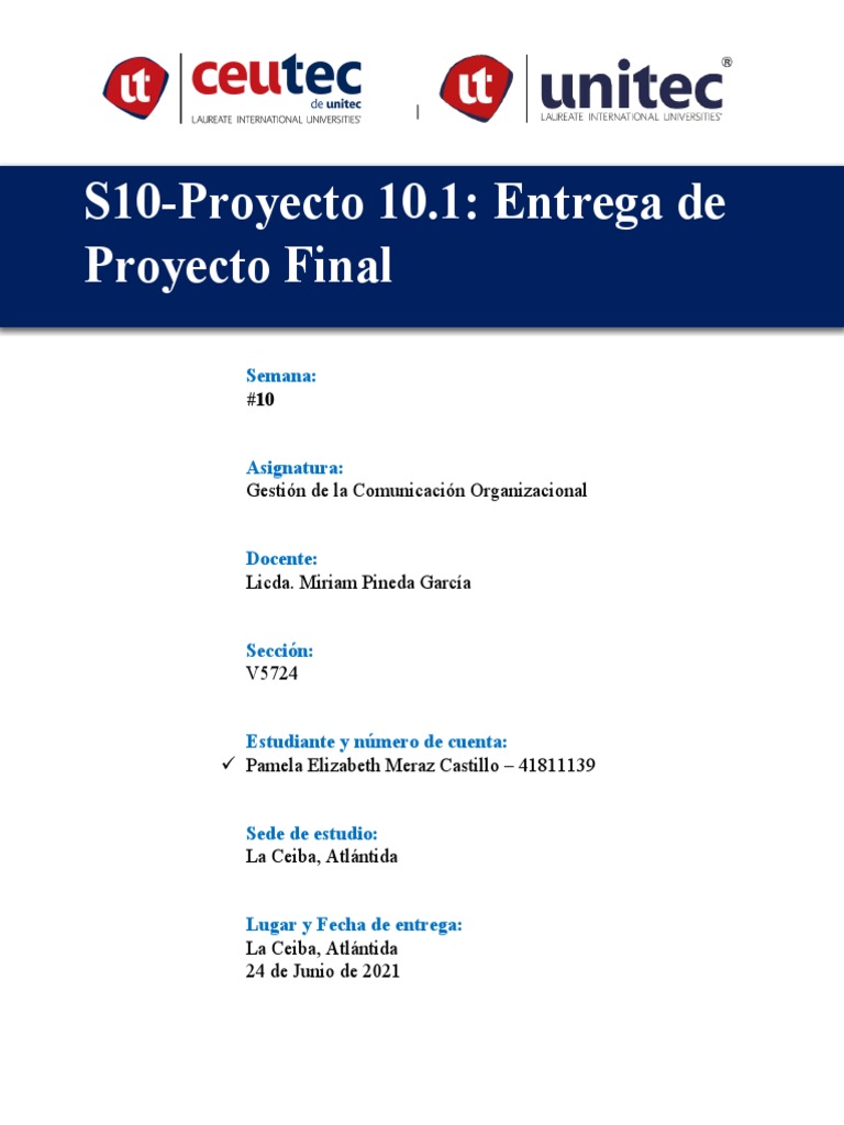 S10-Proyecto 10.1 - Entrega de Proyecto Final | PDF ...
