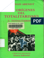 Arendt, Hannah Los Origenes Del Totalitarismo (Alianza)