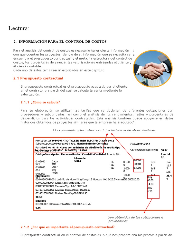 Control de Costos en Proyectos Constructivos | PDF | Contabilidad ...
