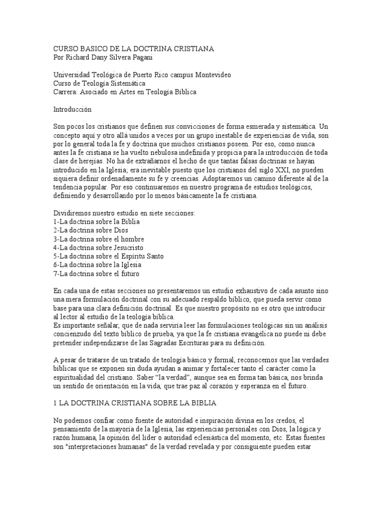 Curso Basico de La Doctrina Cristiana | PDF | Dios | Iglesia Católica