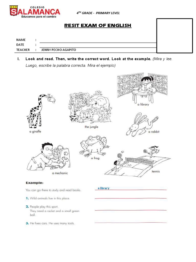 4th Grade English Resit Exam Guide | PDF